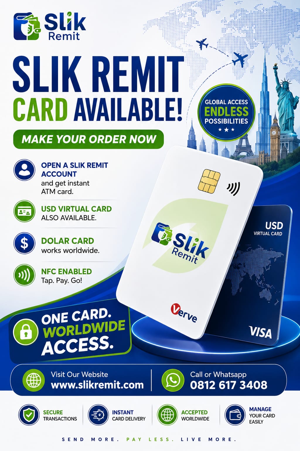 Slik Remit physical and virtual cards